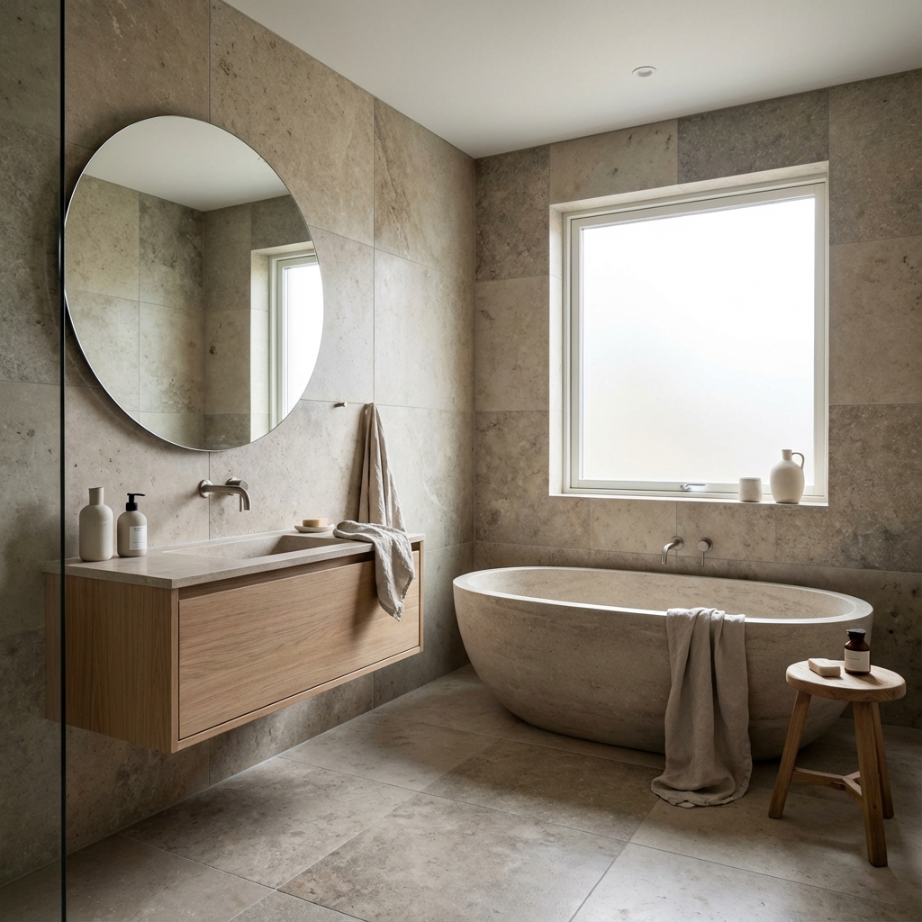 Nordic bathroom design with a practical modern layout