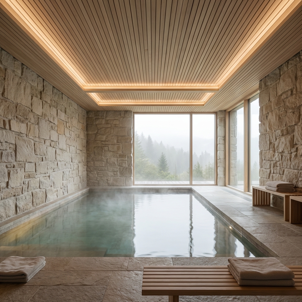 Nordic wellness space design with a practical modern layout